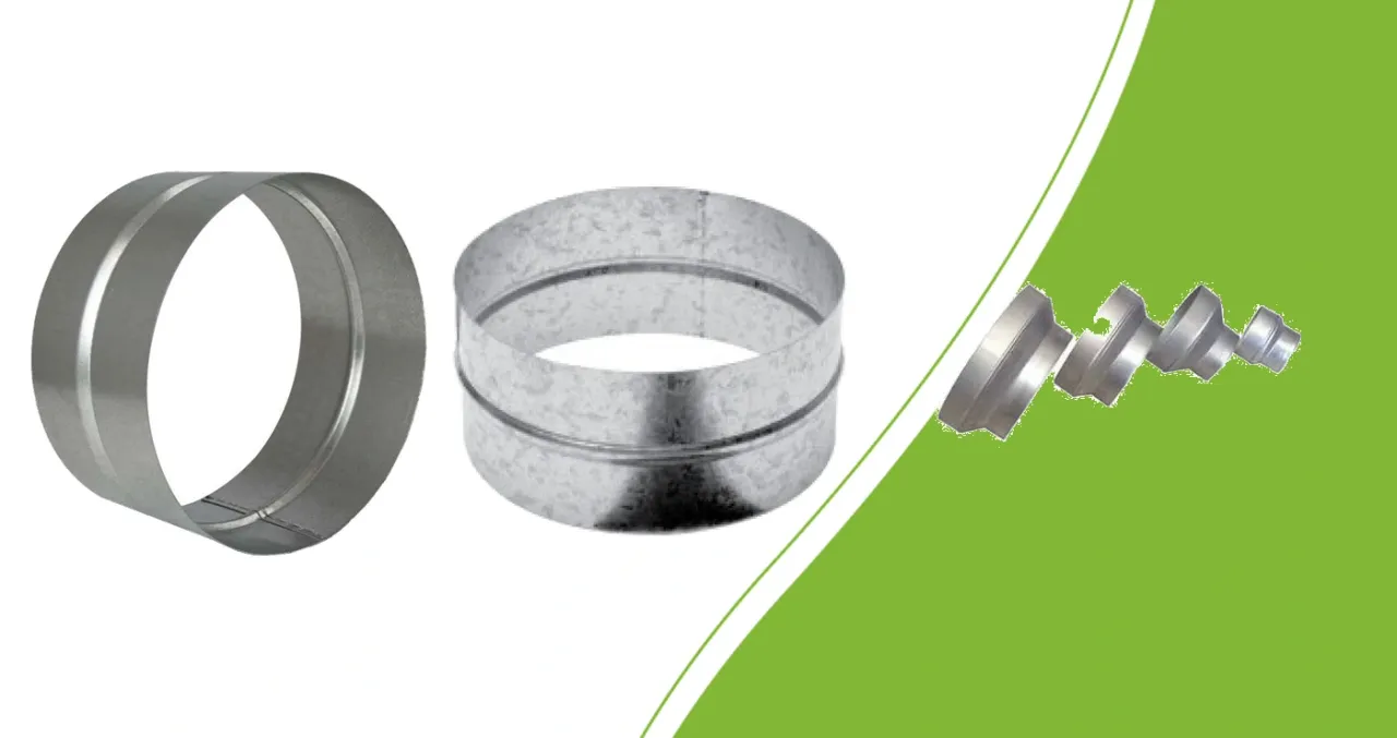 Connectors for ducting and fittings with metal reducers