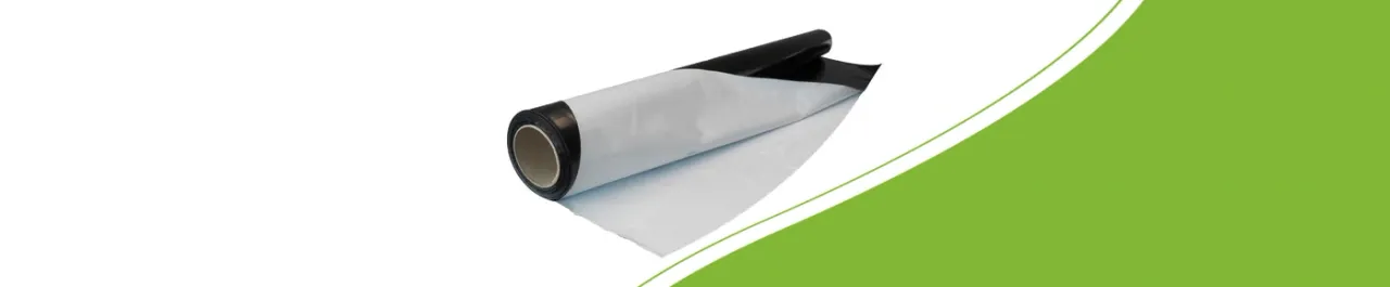 Black and white sheeting with both sides visible