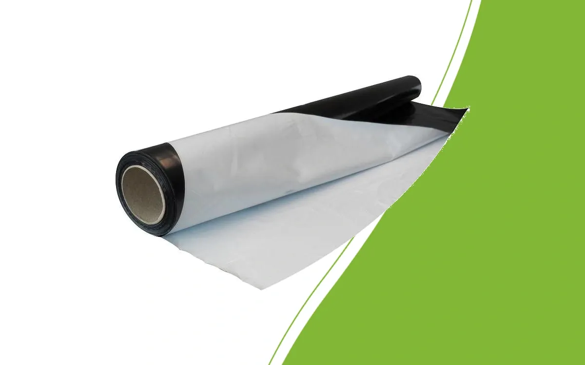 Black and white sheeting with both sides visible