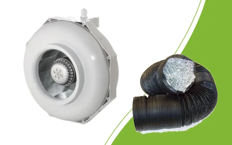 Can-Fan RK inline fan and Combiconnect ducting
