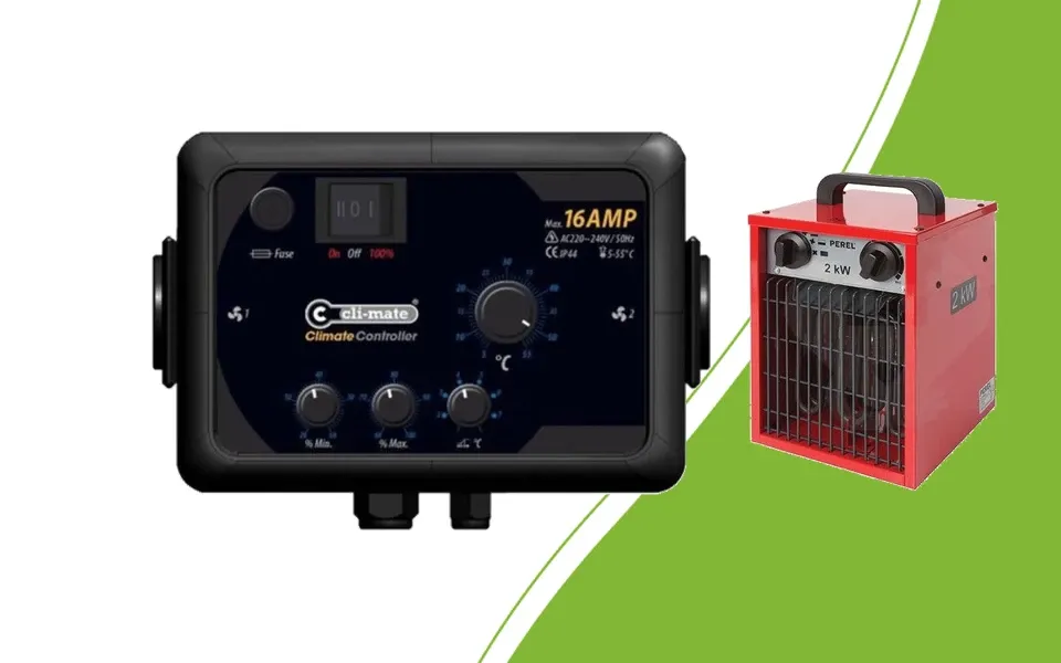 Climate controller and electric heater for checking light and dark periods