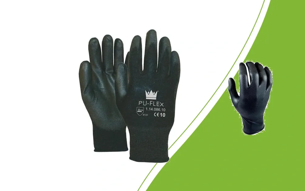 PU-flex and Grippaz nitrile gloves