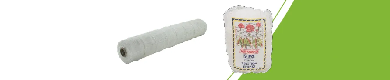 White netting sold per metre and a Hortonova netting roll