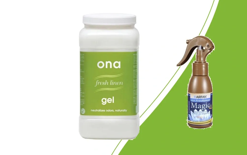 ONA Fresh Linen gel and Airfan Magic for odour control