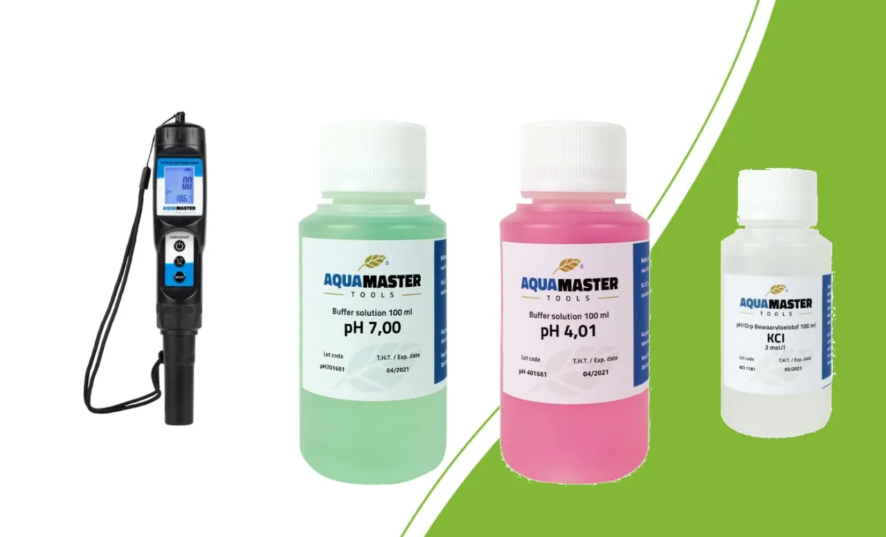P110 Pro with pH buffers and KCl storage solution as separate maintenance products