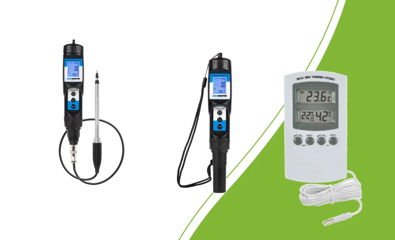 Meters for nutrient solution, substrate and temperature