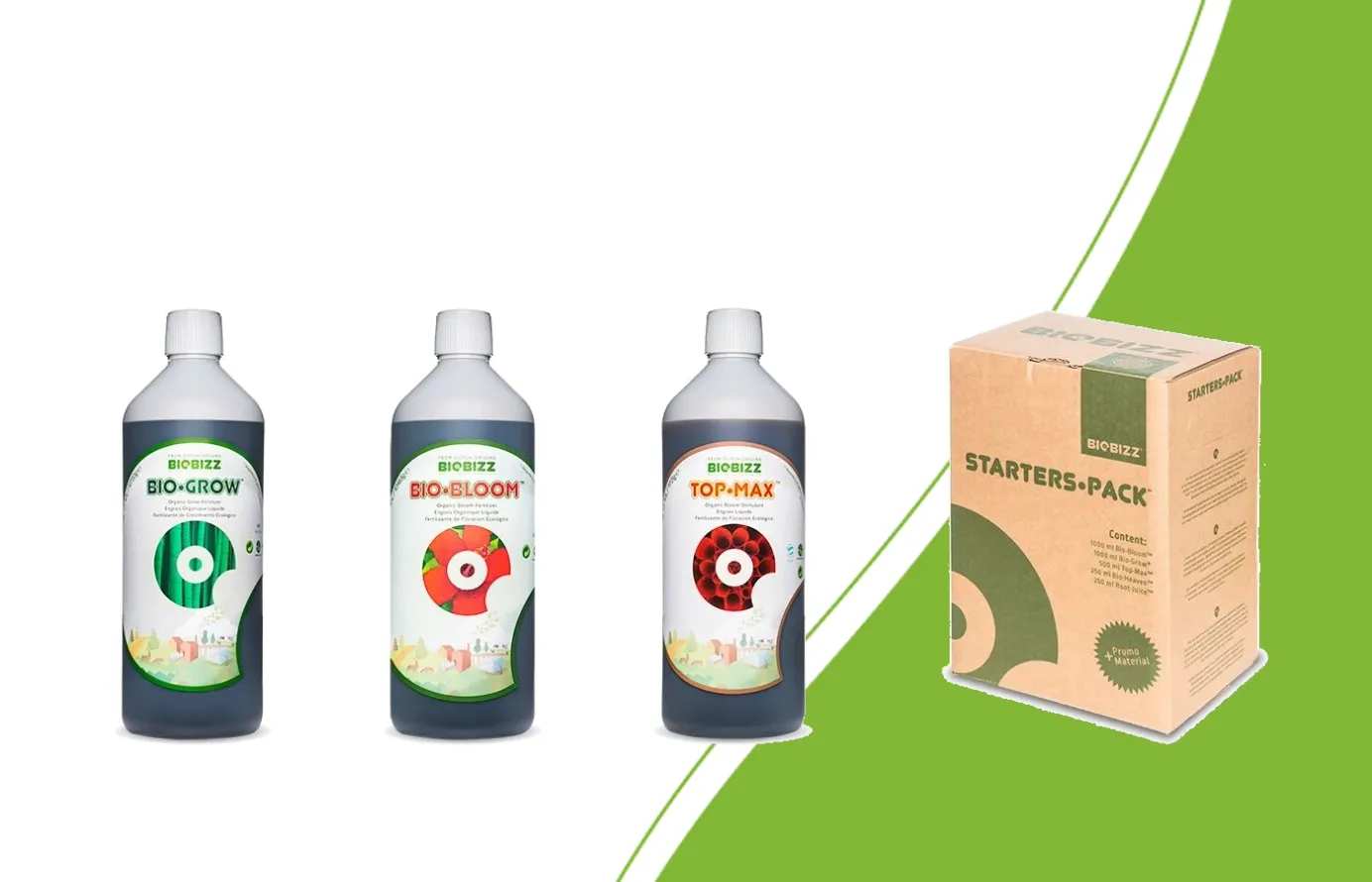 Bio·Grow, Bio·Bloom, Top·Max and the BioBizz Starters Pack