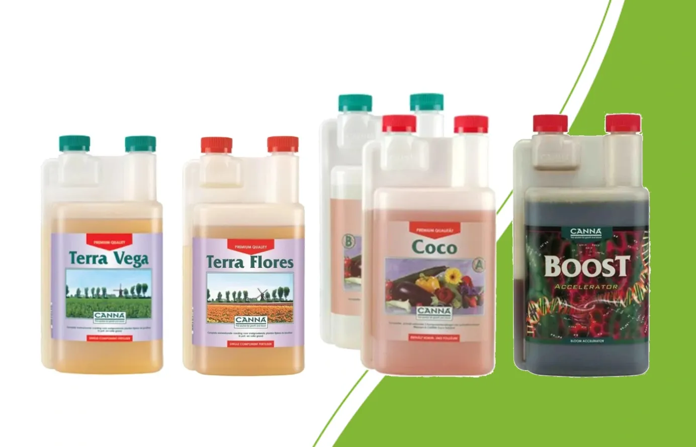 CANNA Terra Vega, Terra Flores, Coco A&B and CANNABOOST
