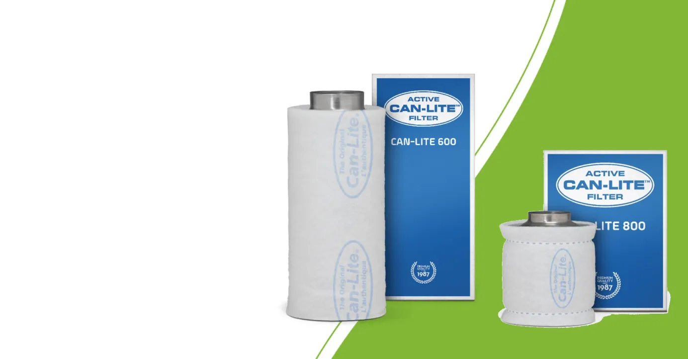 Can Lite 600 and Can Lite 800 carbon filters with their packaging