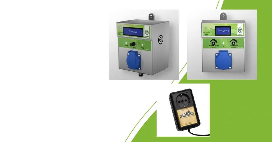 Techgrow T-Mini and T-Micro CO2 controllers with a Dimlux CO2 sensor