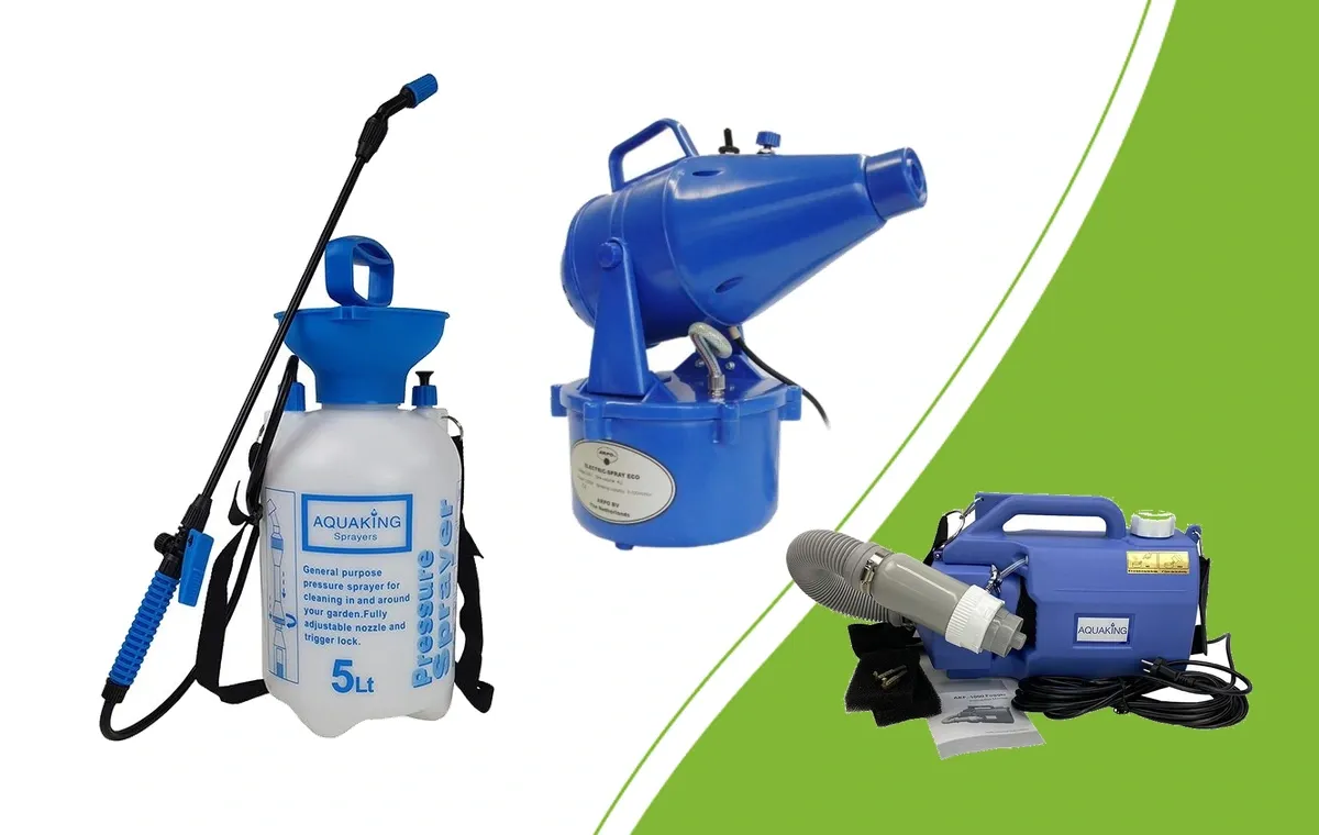 Aquaking 5 litre pressure sprayer with the ECO 4 litre mister and Aquaking Fogger