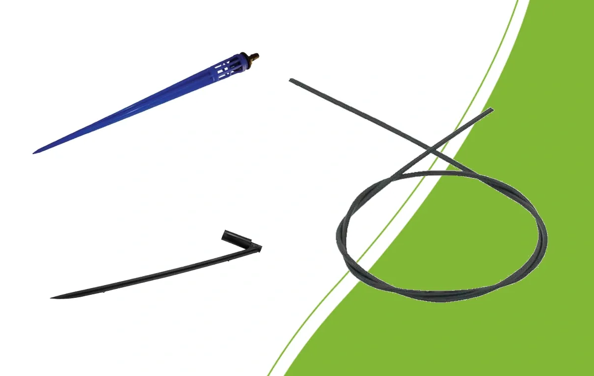 120 cm capillary tube, blue CNL stake and open BE stake for drip irrigation