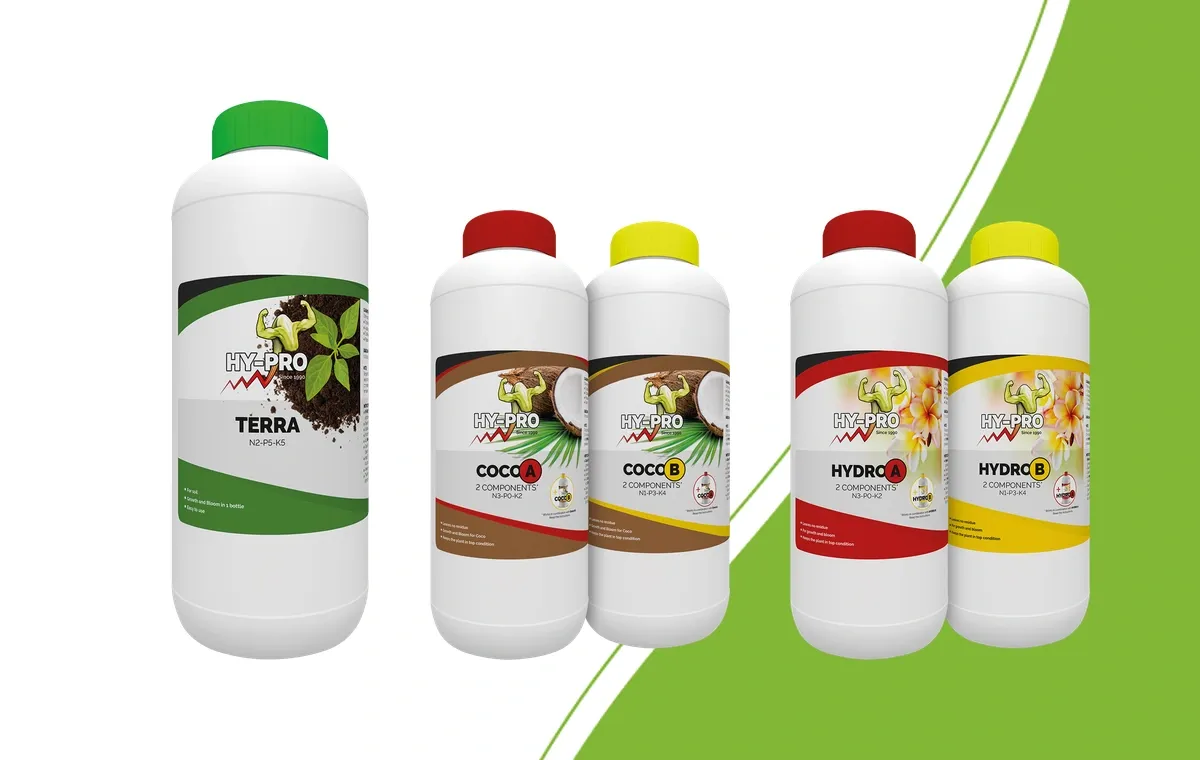 Hy-Pro Terra, Coco A&B and Hydro A&B base nutrients