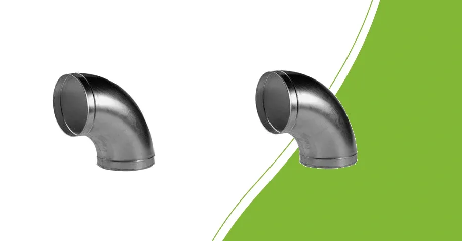 Two metal duct elbows from the Spiro range