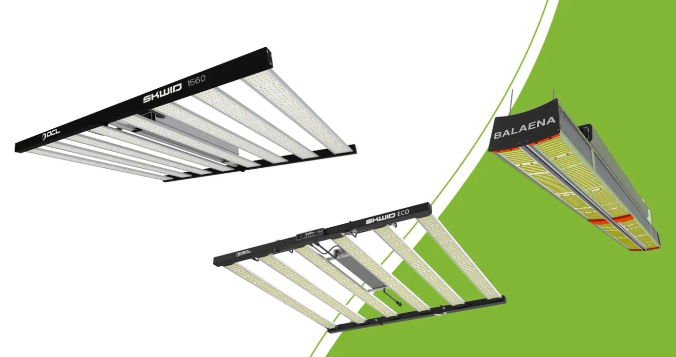 OCL Skwid 1560 PRO, Skwid ECO and Balaena LED grow lights