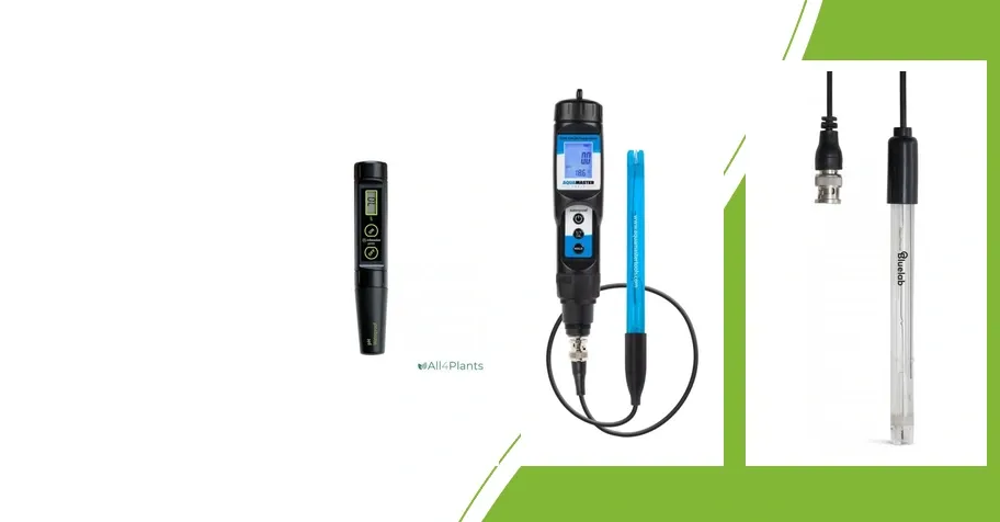 Milwaukee PH51 pH pen, Aqua Master Tools S300 Pro2 substrate meter and separate Bluelab pH probe