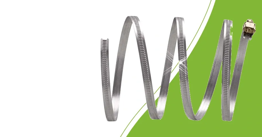 Spiro duct clamp with coiled metal band and screw fastening