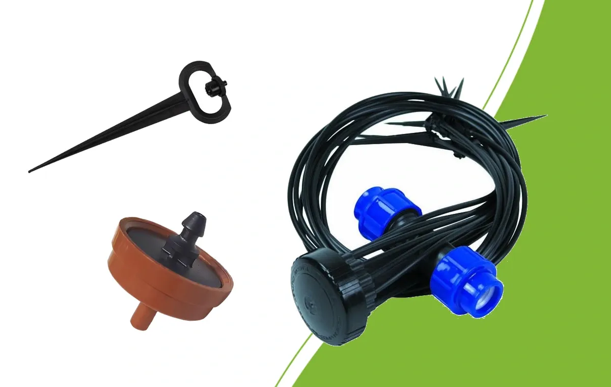 Topspin 12-outlet distributor, Ray Jet spray stake and CNL irrigation valve