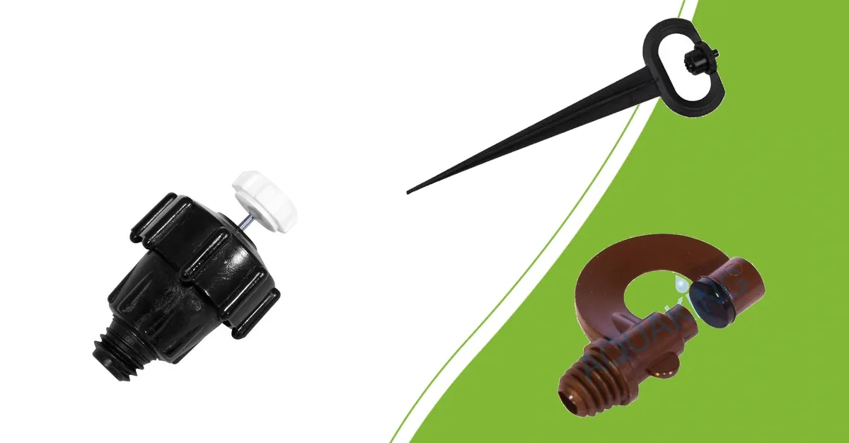 Ray Jet spray stake, 180° T-nozzle and 360° Insigne greenhouse sprinkler