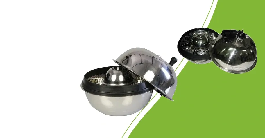 Manual and electric Tumble Trimmer on a green background