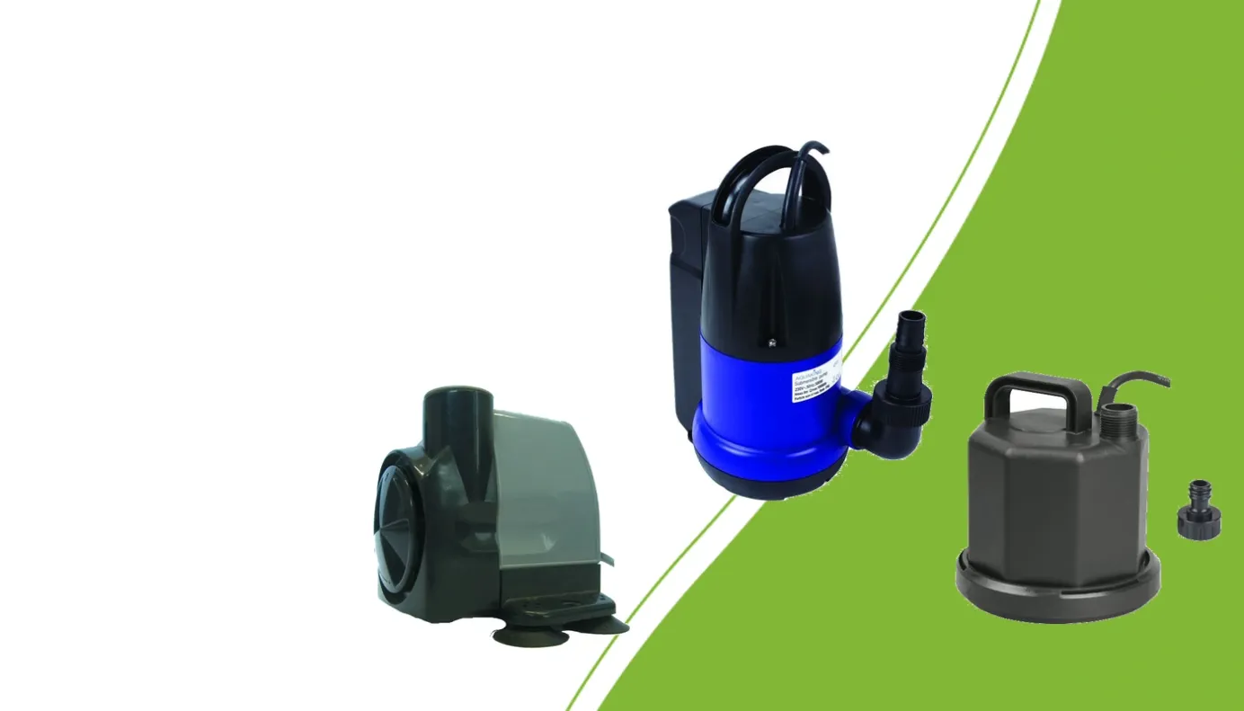 AquaKing HX-4500 circulation pump, Q50011 submersible pump and Q2001 low-level pump