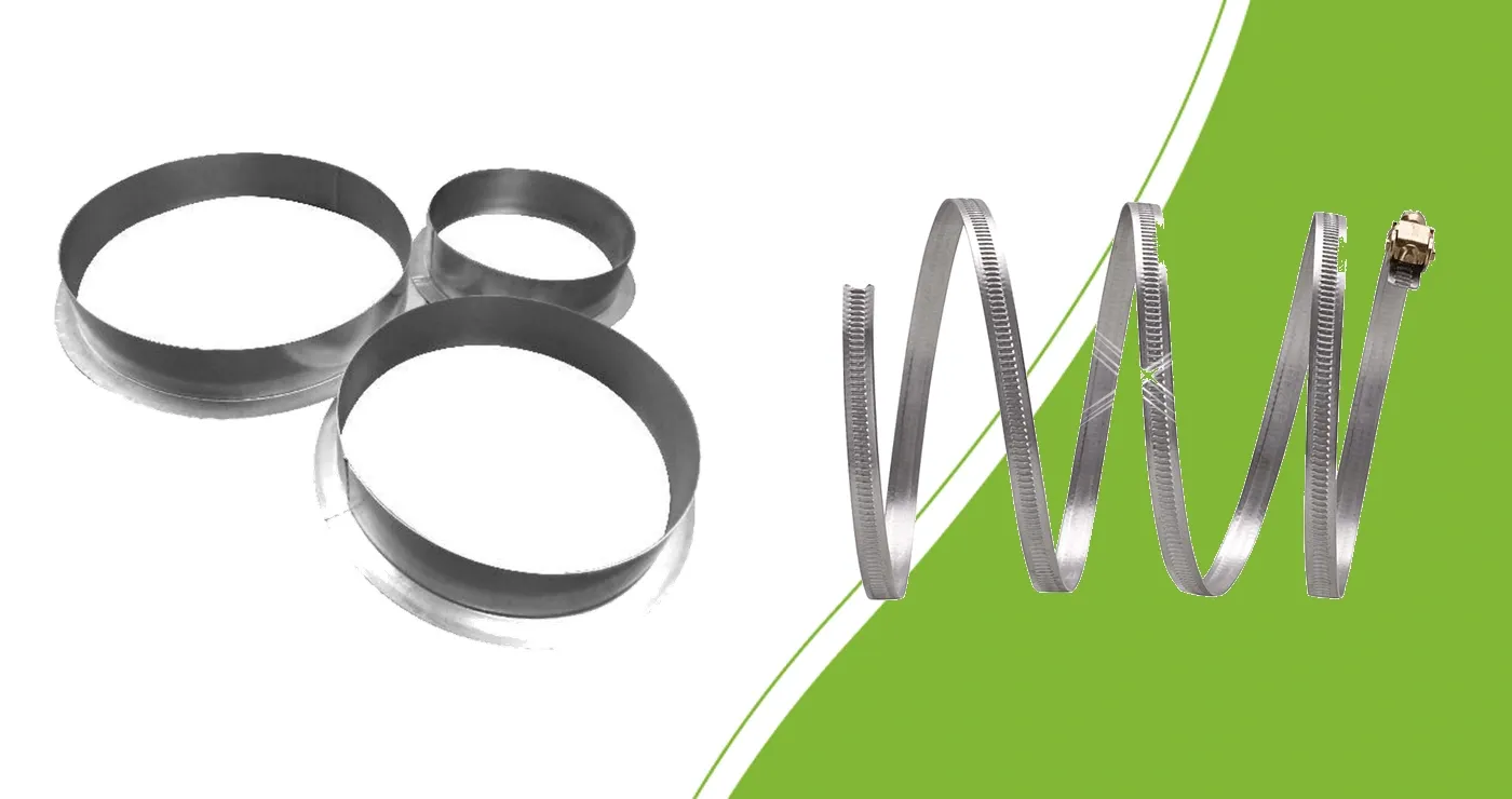 Duct flanges and adjustable duct clamp