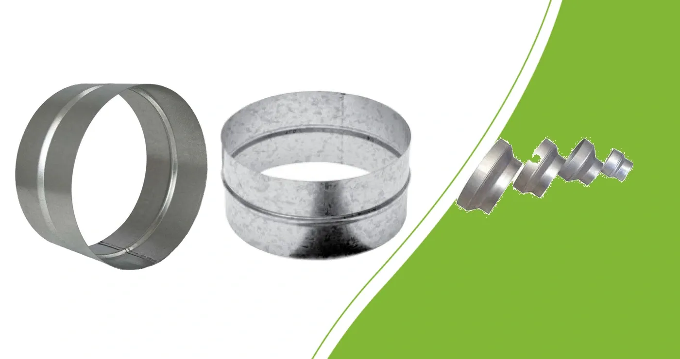 Connectors for ducting and fittings with metal reducers