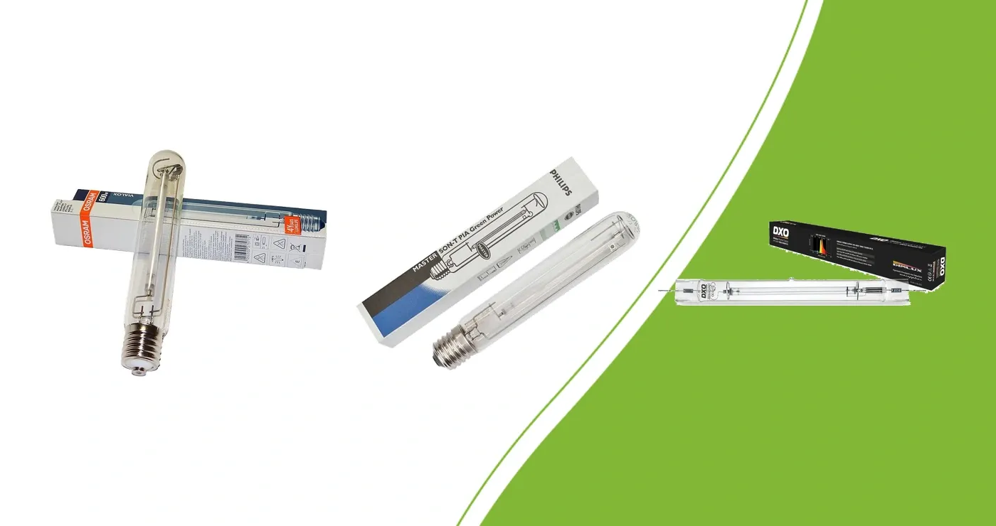 HPS bulbs: Osram 400W E40, Philips 600W E40 and DimLux 1000W DE