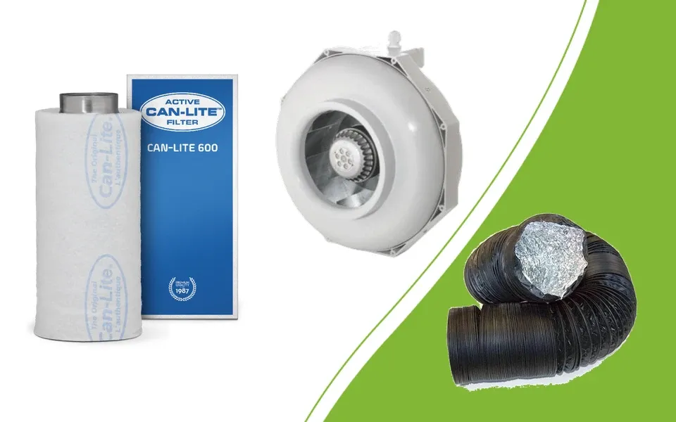 Separate fan, carbon filter and ducting for planning ventilation