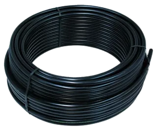 Coil of black 25 mm PE pipe