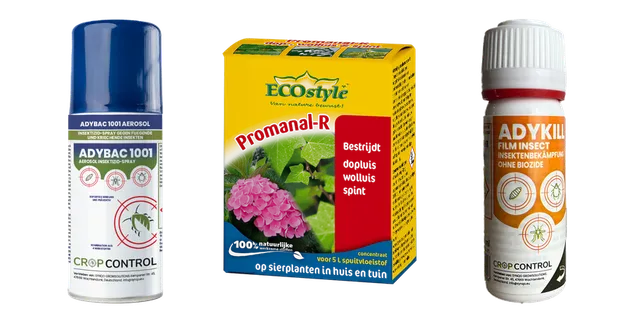 Product selection for Plant pest control: Adybac 1001 | Spint bestrijdingsmiddel | Spuitbus 100ml; Eco-Style Promonal-R concentrate 50ml; AdyKill | Anti-Spint | 100% biologisch en effectief | Natuurlijke bestrijding tegen spint en trips
