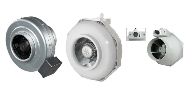 Product selection for Inline duct fans for grow tents: BS315, Stalen buisventilator (1540 m3); Can Fan buisventilator RK 125 L, 350 m3; Can Fan buisventilator RK 125 LS, 4 speed