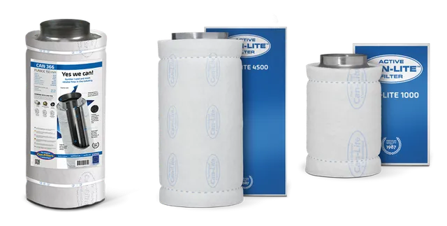 Product selection for CAN carbon filters: Can Koolstoffilter 66cm, 700 m3; Can Lite 4500 m3; Can Lite 1000 m3