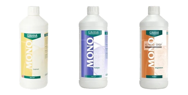 Product selection for Canna nutrients: Canna Calcium 15% 1 ltr; Canna K16% 1 ltr; Canna MgO 7% 1 ltr