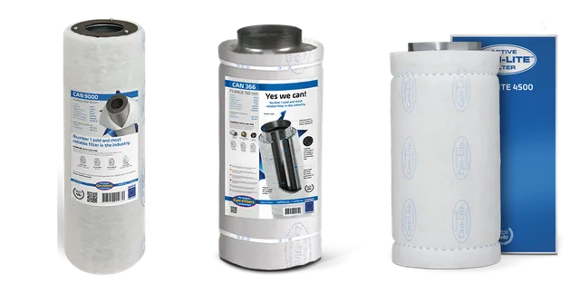 Product selection for Grow tent carbon filters: Can 9000, 60cm 200 m3 incl flens; Can Koolstoffilter 66cm, 700 m3; Can Lite 4500 m3