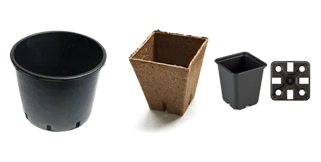 Product selection for Plant pots: Kweekpot voor planten | Rond | 15L | 30,5x26,5cm; Jiffy potjes 8x8cm, 1200 per doos; Voorgroei pot 0,5 ltr. per stuk