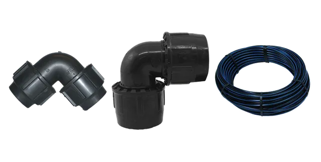Product selection for PE pipes & fittings: PE bocht 16mm; Easy PE bocht 25mm; HDPE Tyleen 16mm KIWA, per meter
