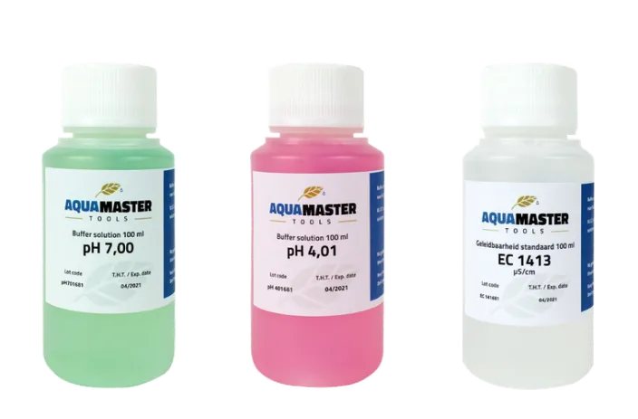 pH 7.00, pH 4.01 and EC 1413 reference solutions