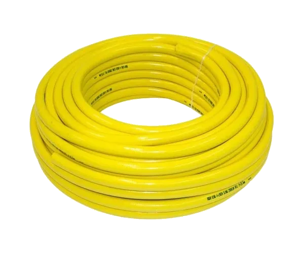 Coil of yellow 12.5 mm garden hose